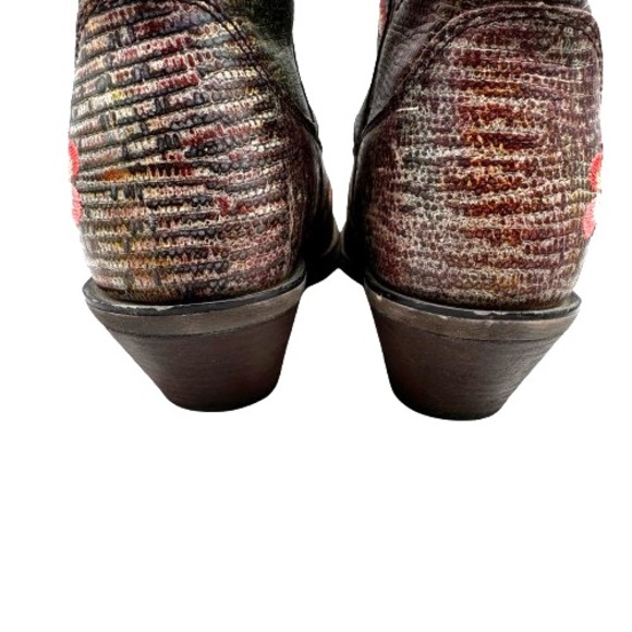 Durango‎ 12" Floral Embroidered Western Boots 6 M Brown Leather Cowgirl Landman - Picture 8 of 12